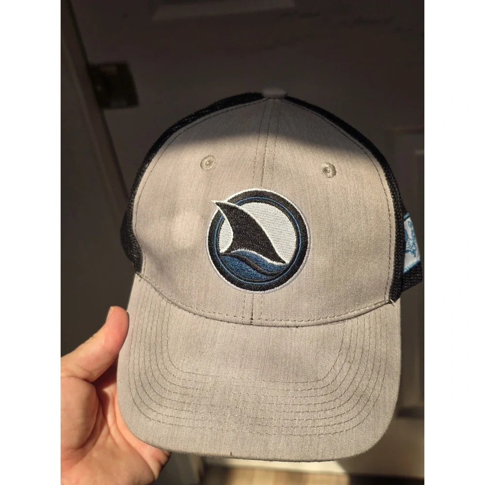 San Jose Sharks SGA Trucker Hat Snapback Gray Black Mesh NHL Wave Logo